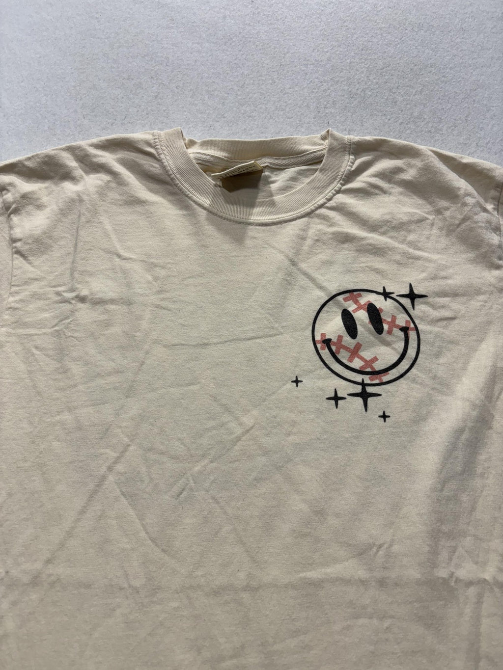Comfort Colors Shirt Mens Medium Beige Busy Raising Ballers Baseball Graphic Tee