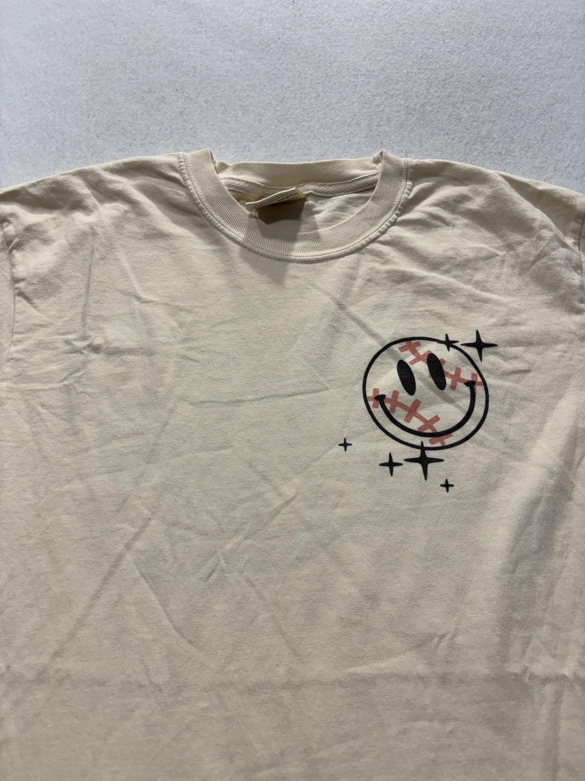 Comfort Colors Shirt Mens Medium Beige Busy Raising Ballers Baseball Graphic Tee