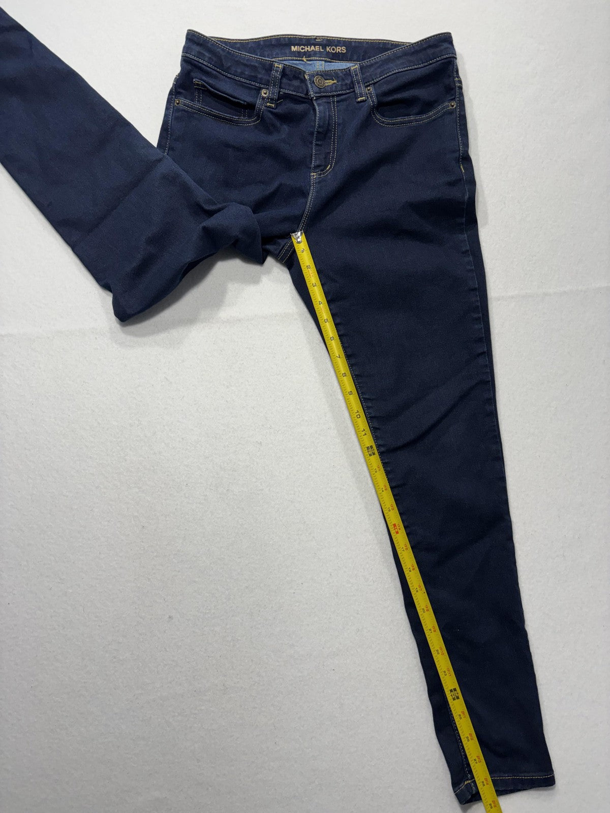 Michael Kors Izzy Skinny Jeans Womens 8 Blue Dark Wash Mid Rise Stretch 30x28.5