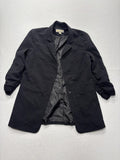 MICHAEL Michael Kors Blazer Womens 8 Black Long One Button Ruched Sleeve Stretch