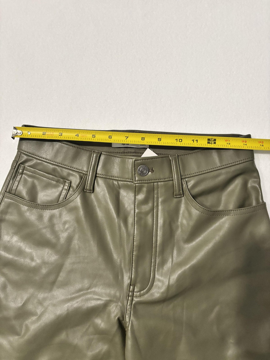 Abercrombie & Fitch Pants Womens 28 Short Green Faux Leather 90s High Rise Cargo
