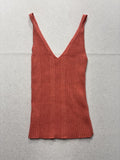 Anthropologie Tank Womens Small Pink V Neck Ribbed Knit Cami Top Stretch Casual