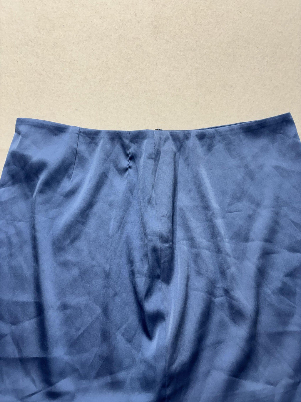 Sunday Best Skirt Womens 8 Blue Satin Mini Rocco Zip Back Aritzia Party Cocktail