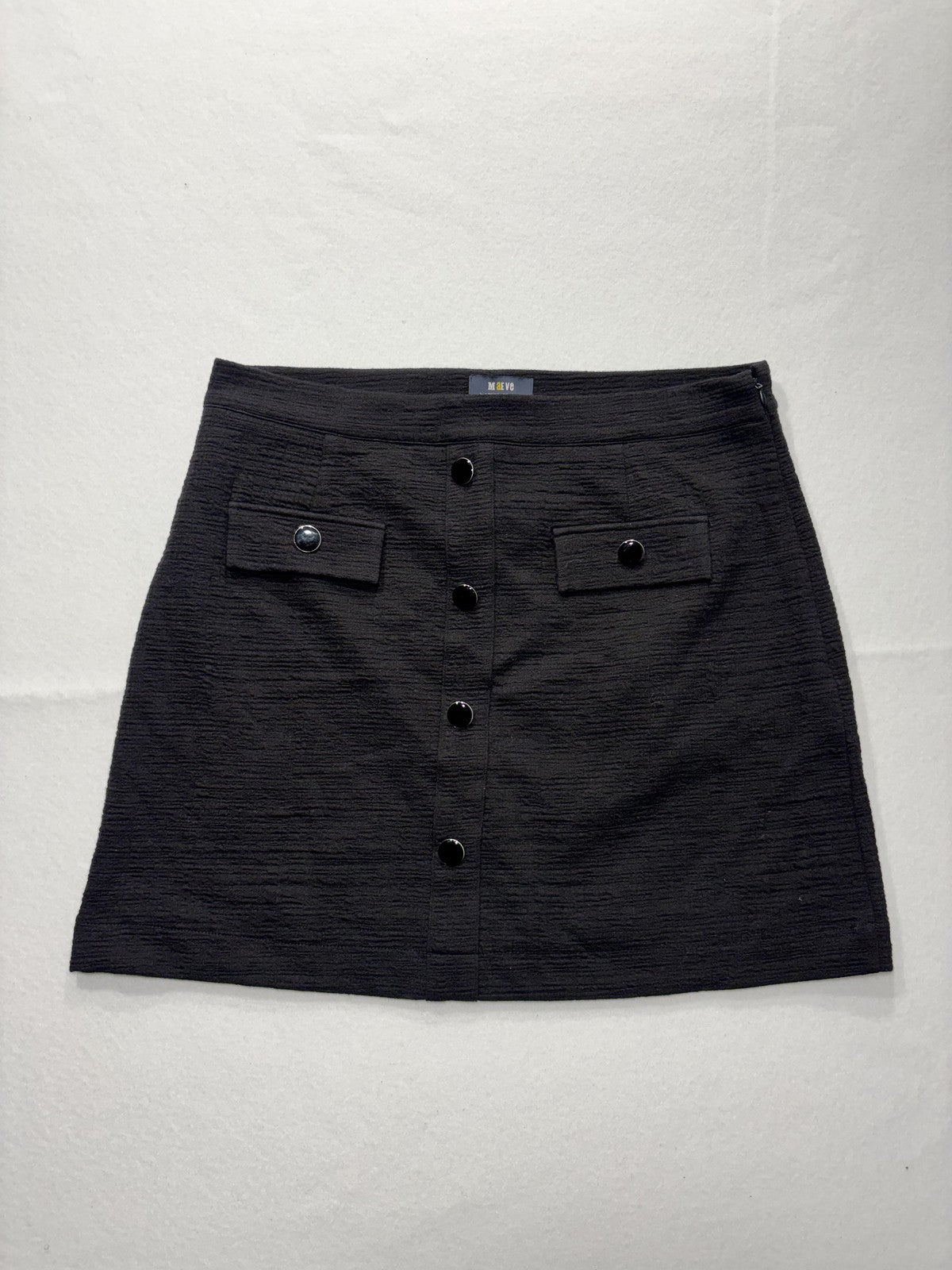 Maeve Skirt Womens Large Gray Textured Button Front A Line Mini Anthropologie