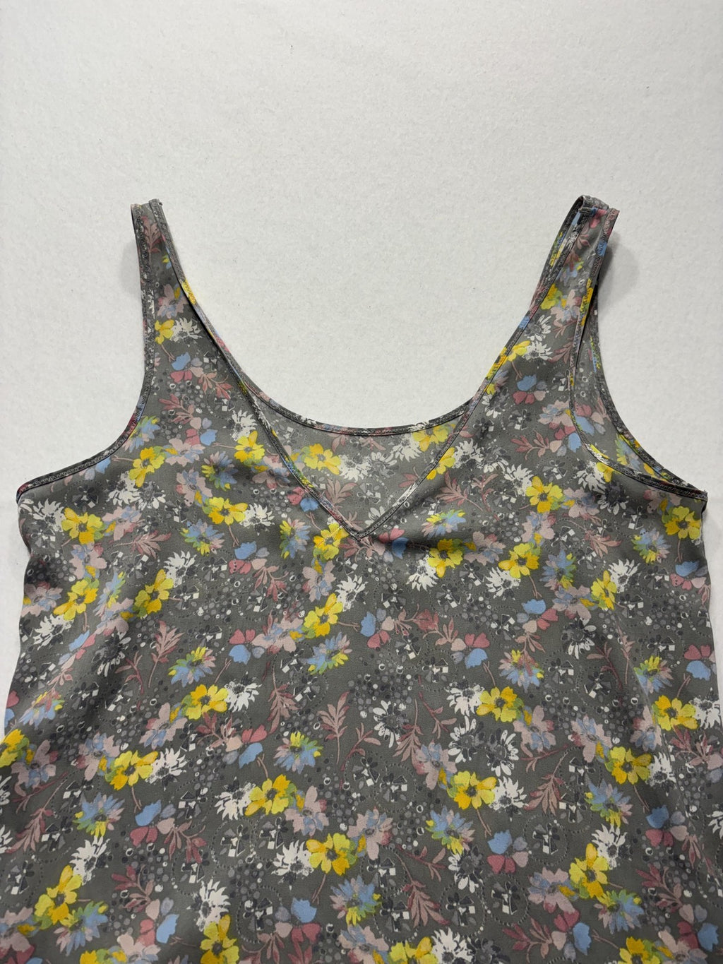 Free People Camisole Tank Top Womens M Gray Floral Intimately Stretch Jersey