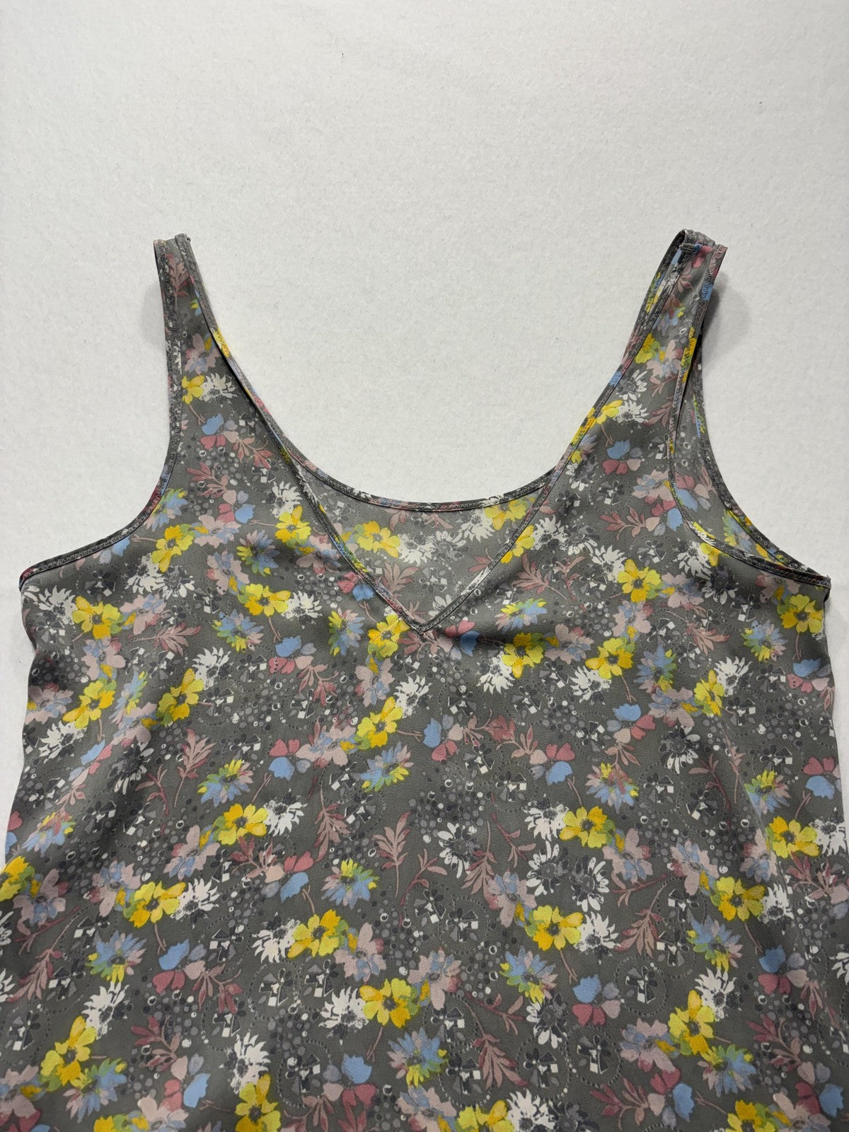 Free People Camisole Tank Top Womens M Gray Floral Intimately Stretch Jersey