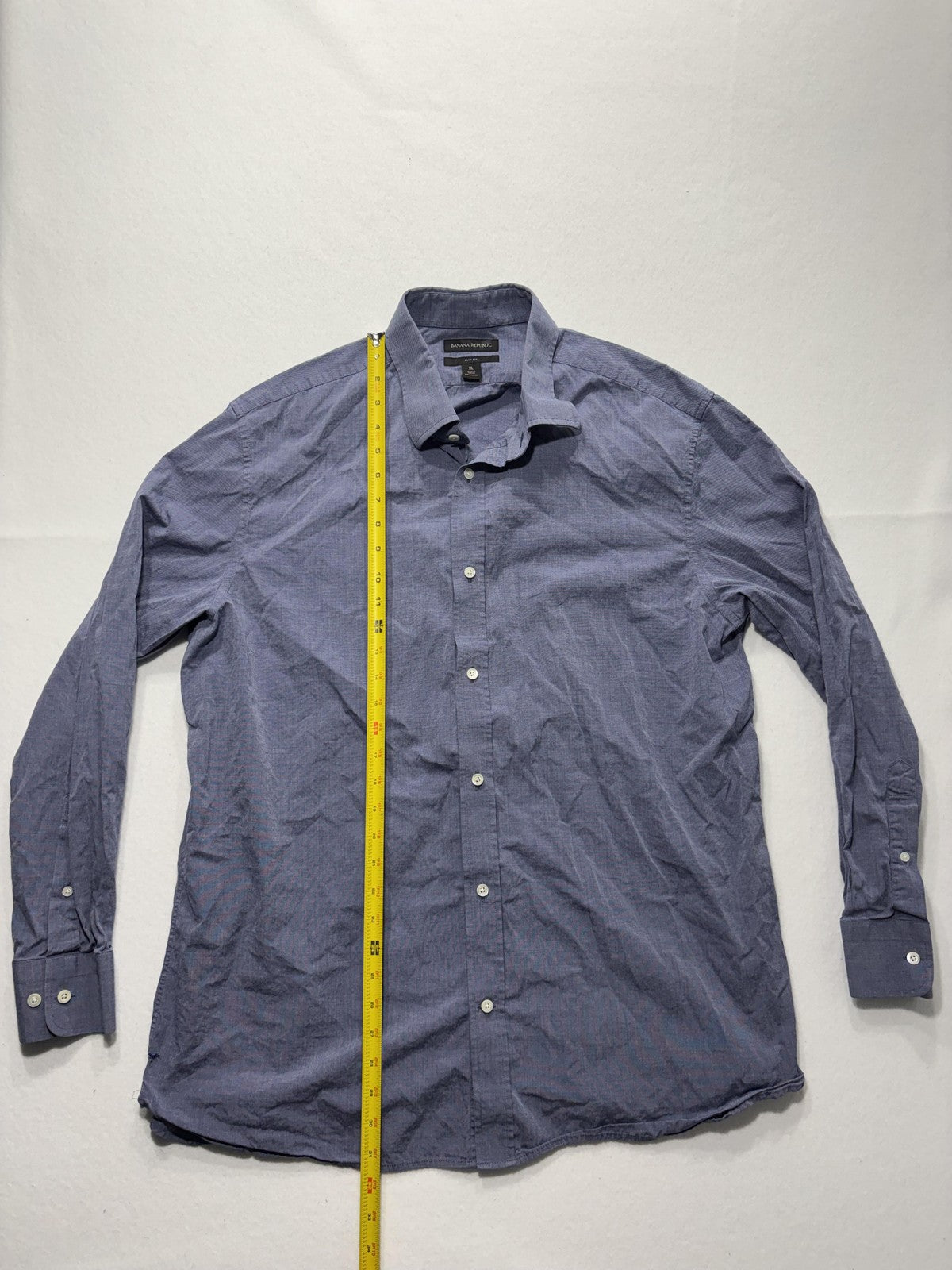 Banana Republic Dress Shirt Mens XL Blue Striped Long Sleeve Button Up Slim