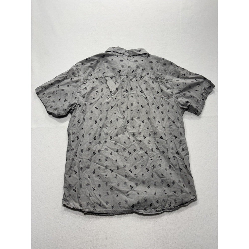 Columbia Shirt Mens Large Gray Desert Print Short Sleeve Button Up Cotton XM8259