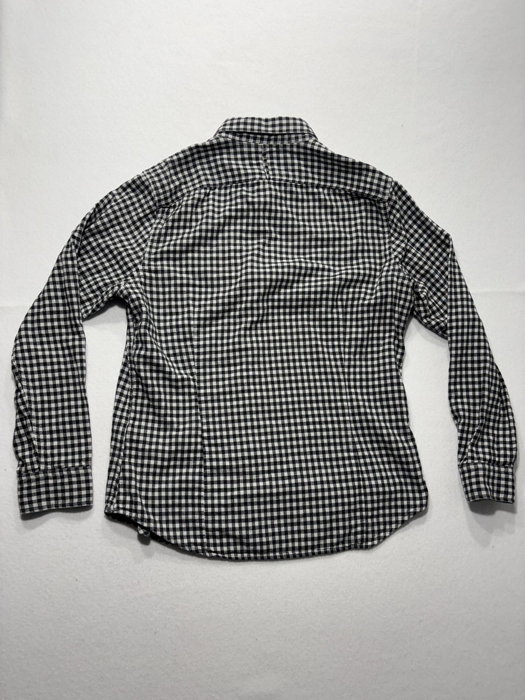 Banana Republic Shirt Mens Large Black Check Soft Wash Lined Button Up Slim