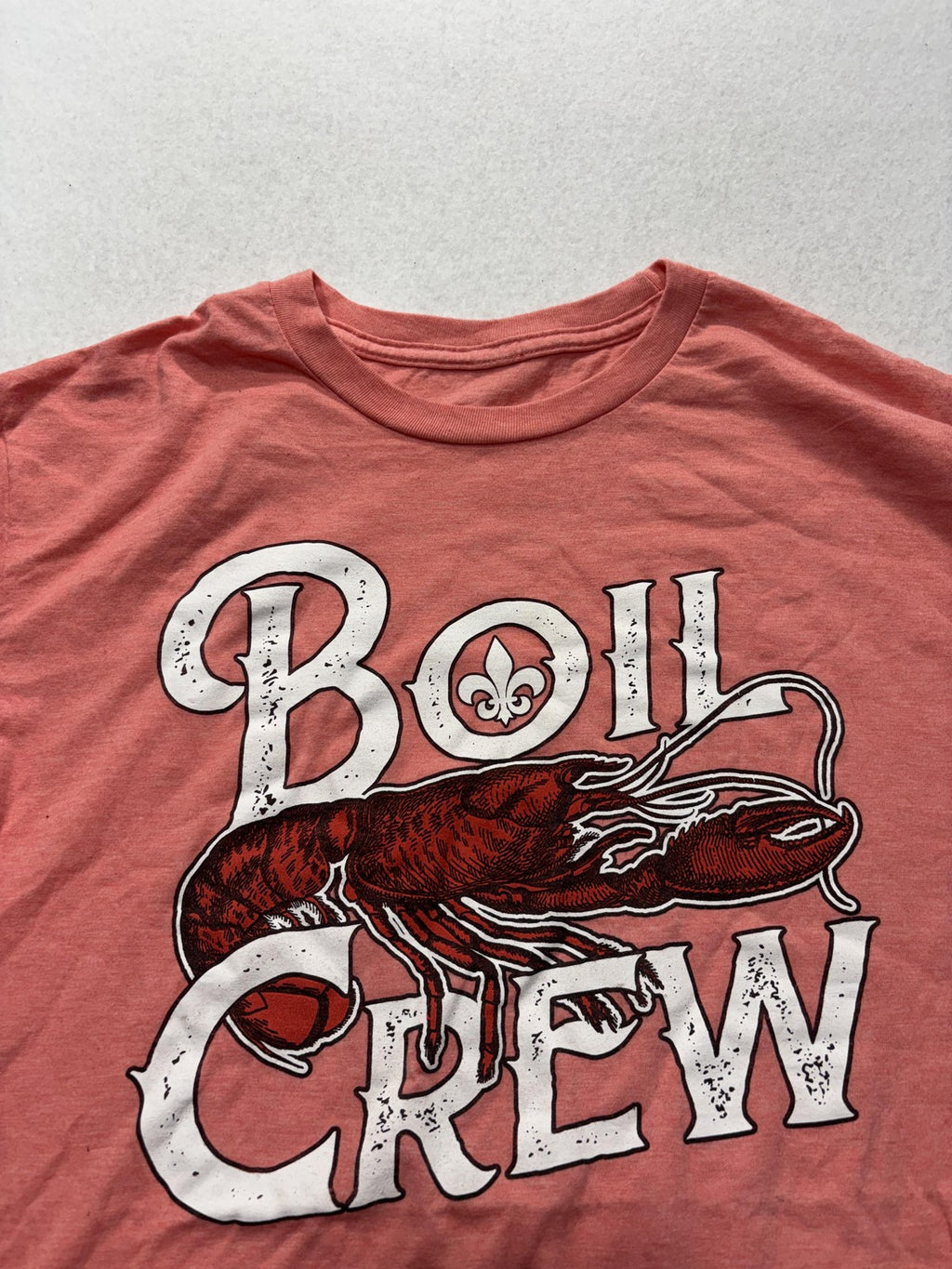 Academy Sports + Outdoors Shirt Mens Large Pink Boil Crew Crawfish Graphic Tee