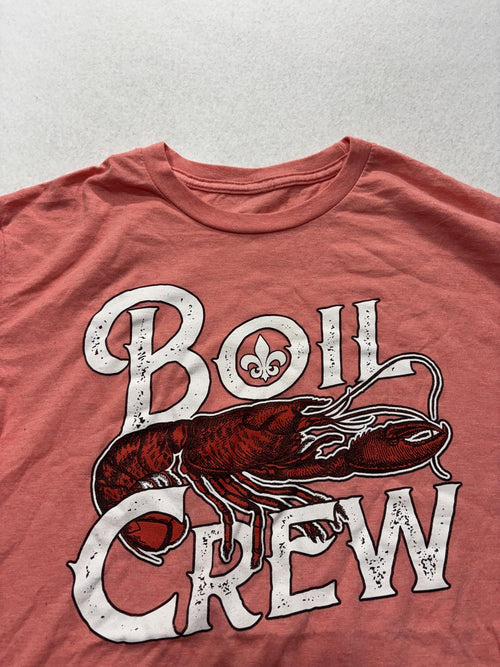 Academy Sports + Outdoors Shirt Mens Large Pink Boil Crew Crawfish Graphic Tee