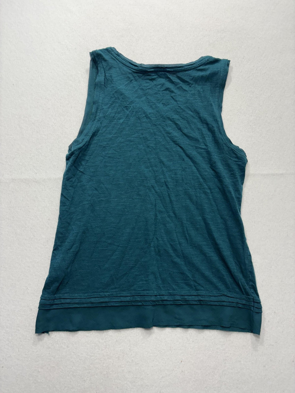 Banana Republic Tank Top Womens M Blue Scoop Neck Layered Hem Summer Casual