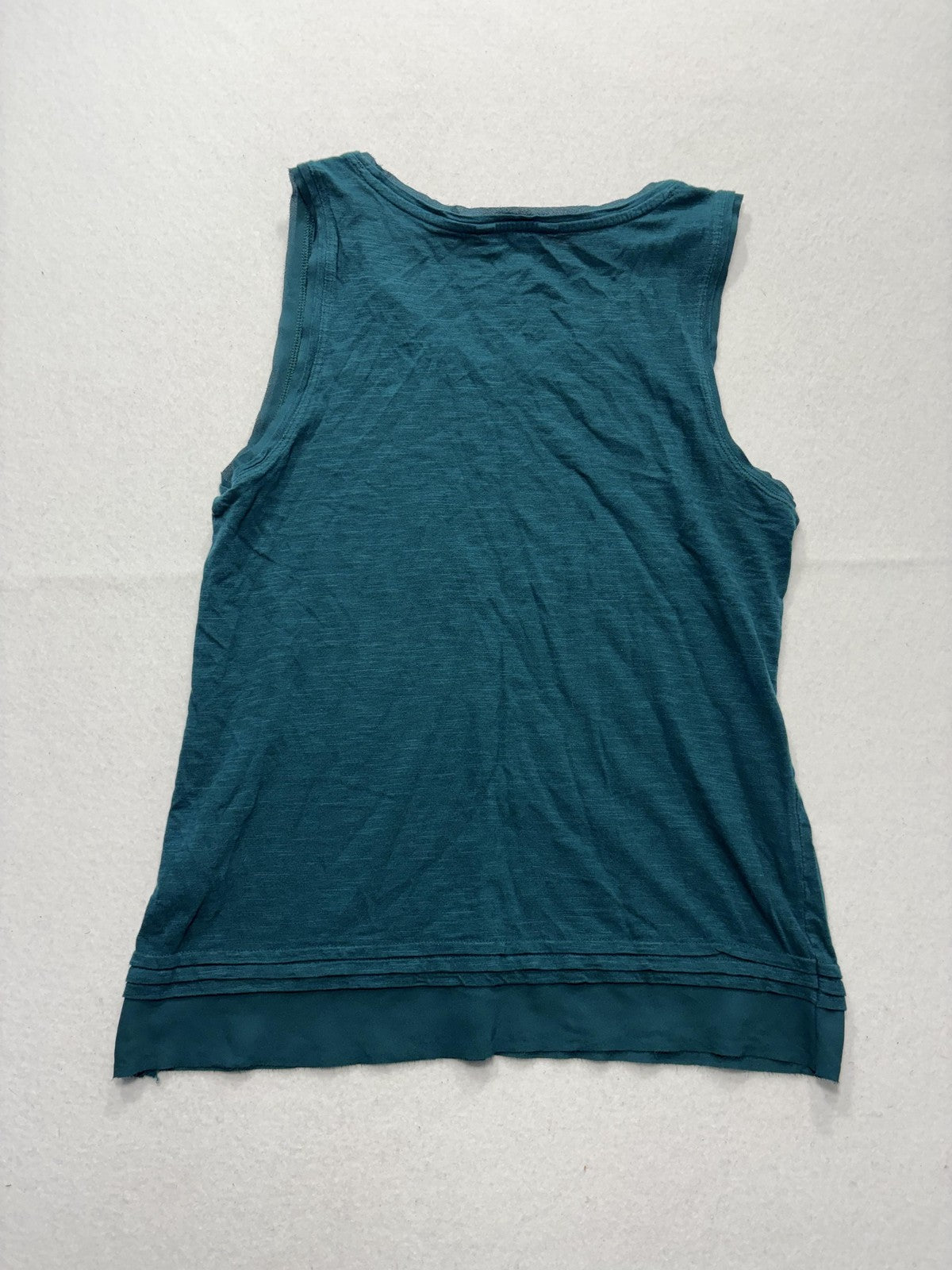 Banana Republic Tank Top Womens M Blue Scoop Neck Layered Hem Summer Casual