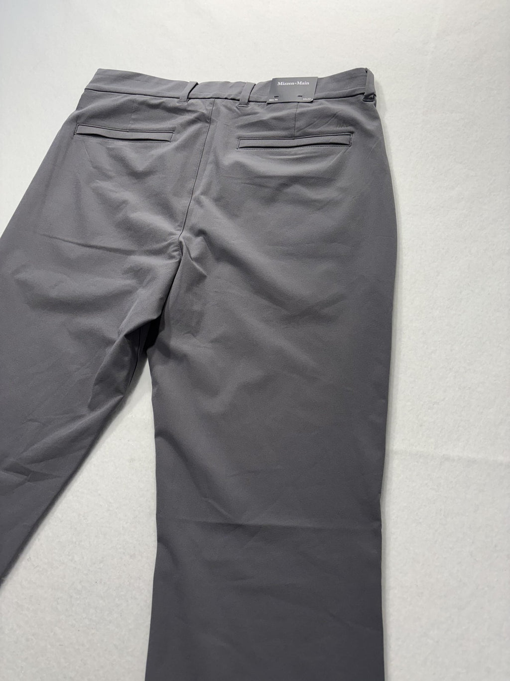 Mizzen+Main Helmsman Chino Pants Mens 32x32 Gray Slim Stretch Travel Casual