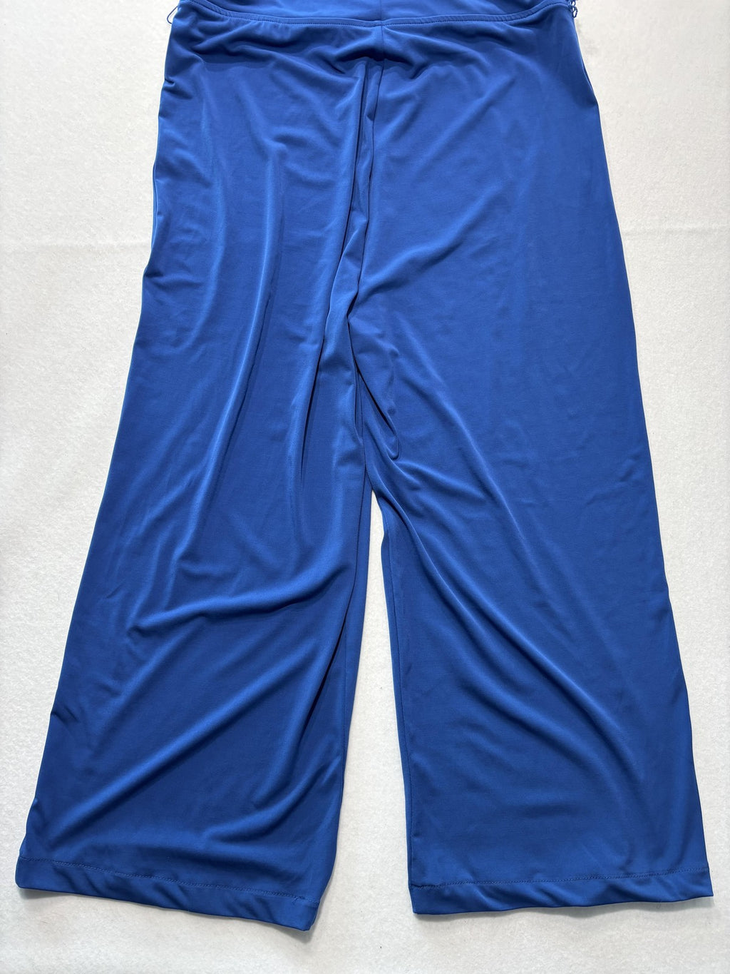 Chico's Jumpsuit Womens 2 Blue Sleeveless V Neck Wide Leg Stretch Pull On Dressy