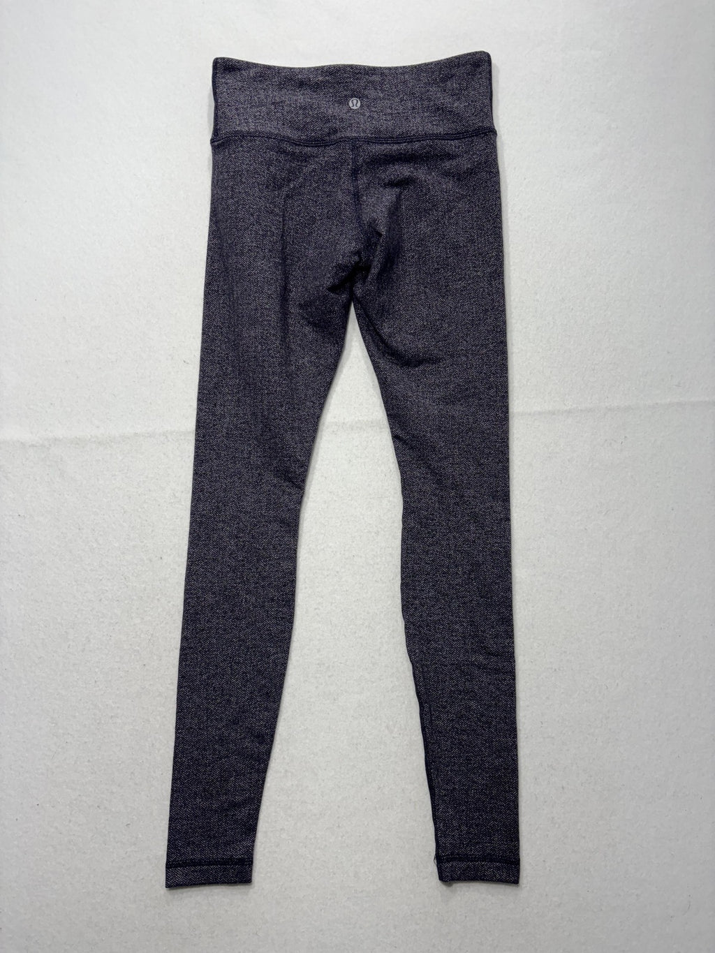 Lululemon Leggings Womens 6 Gray Herringbone 28" Inseam Ankle Yoga Stretch Knit