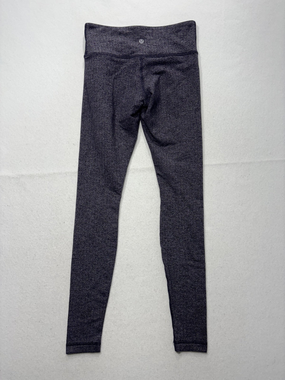Lululemon Leggings Womens 6 Gray Herringbone 28" Inseam Ankle Yoga Stretch Knit