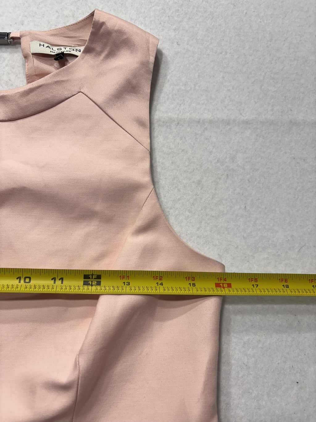 Halston Heritage Tank Womens 00 Pink Halter Cutout Back Sleeveless Zip Top