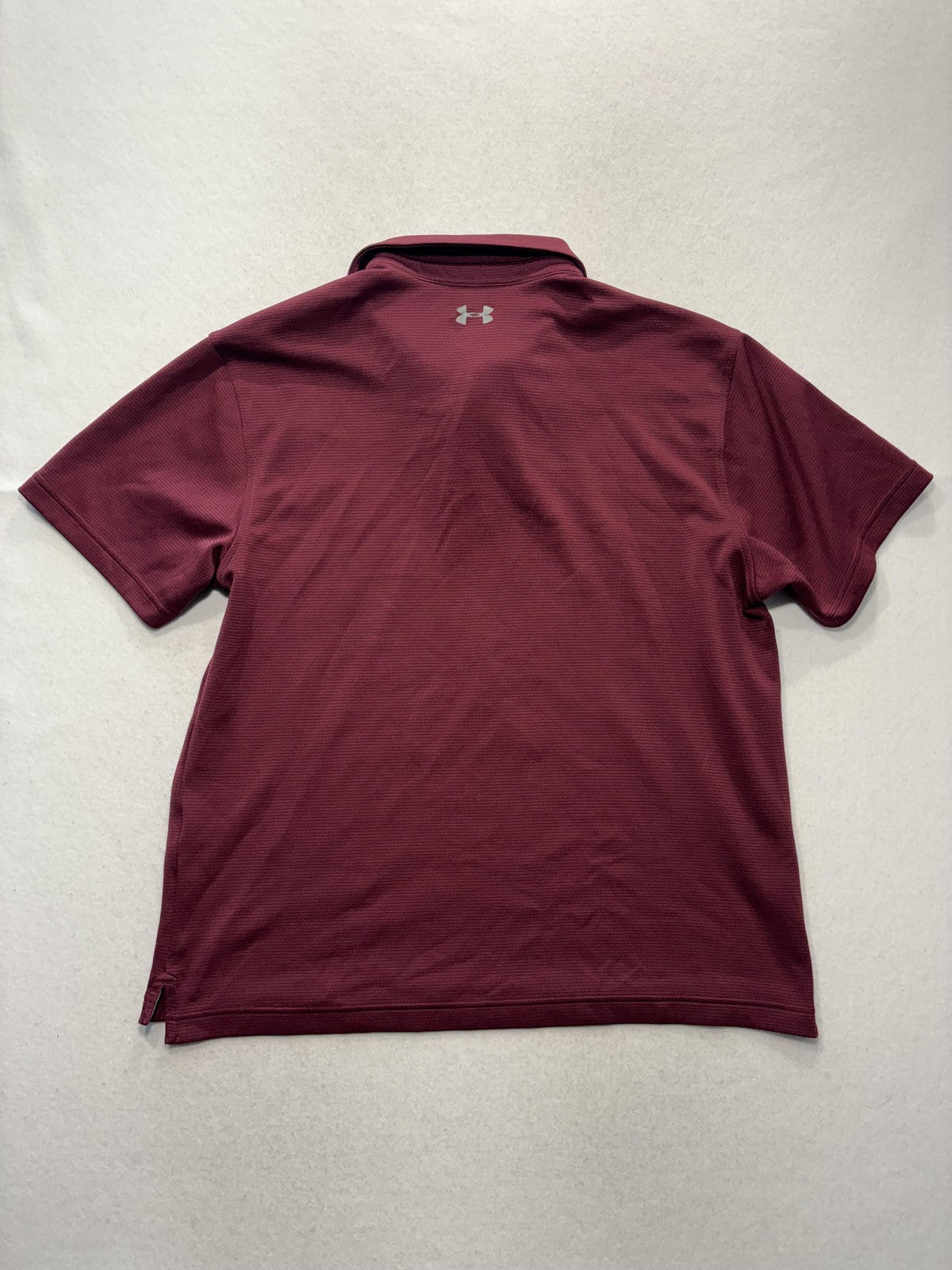 Under Armour HeatGear Polo Shirt Mens Large Red Loose Golf Short Sleeve