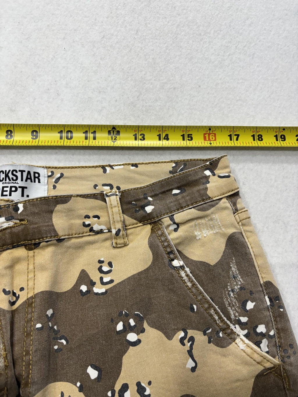 Rockstar Original Black Label Cargo Pants Mens 33x33 Brown Camo Flare Denim