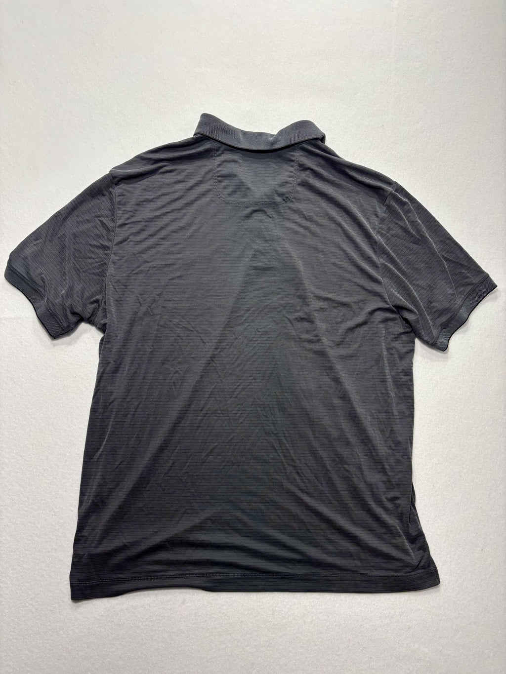 Tommy Bahama Polo Shirt Mens 2XL Gray Island Zone Striped Moisture Wicking
