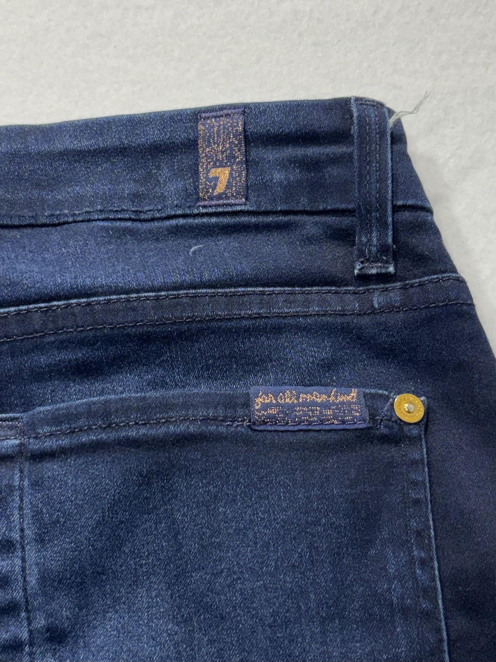 7 For All Mankind Jeans Womens 27 Blue Dark Wash High Waist Skinny Stretch