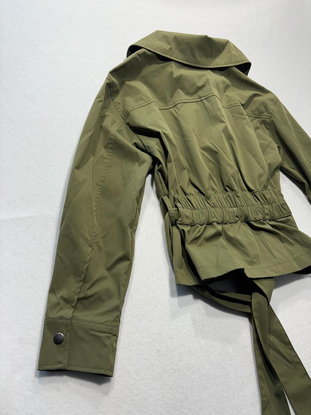Bagatelle Collection Jacket Womens M Green Belted Military Full Zip Utility