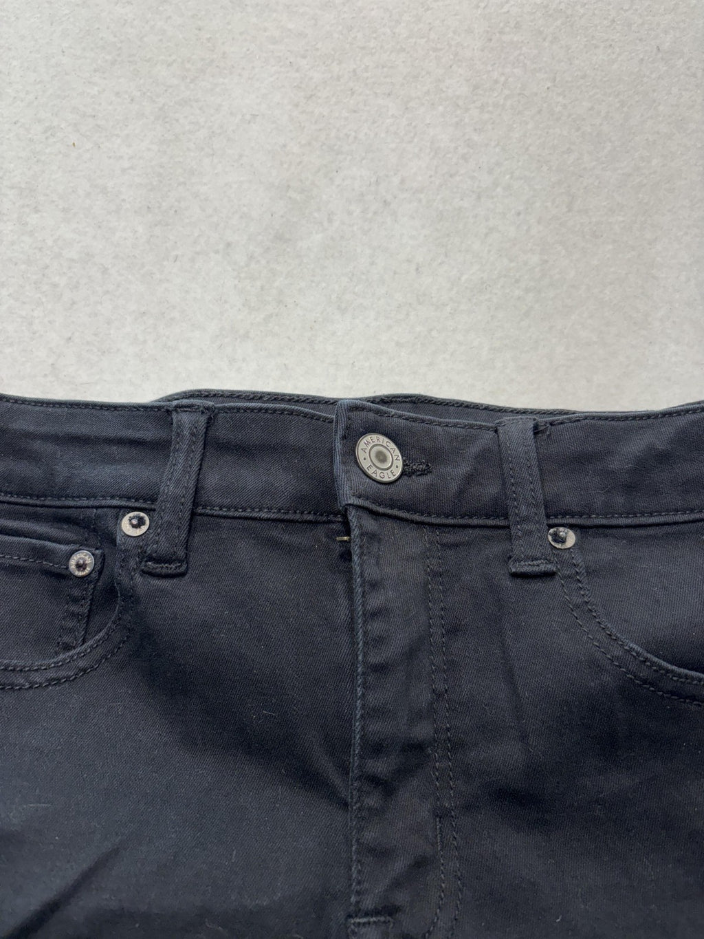 American Eagle Womens 8 Black Denim Cut Off Cuffed Stretch Shorts Ne(x)t Level