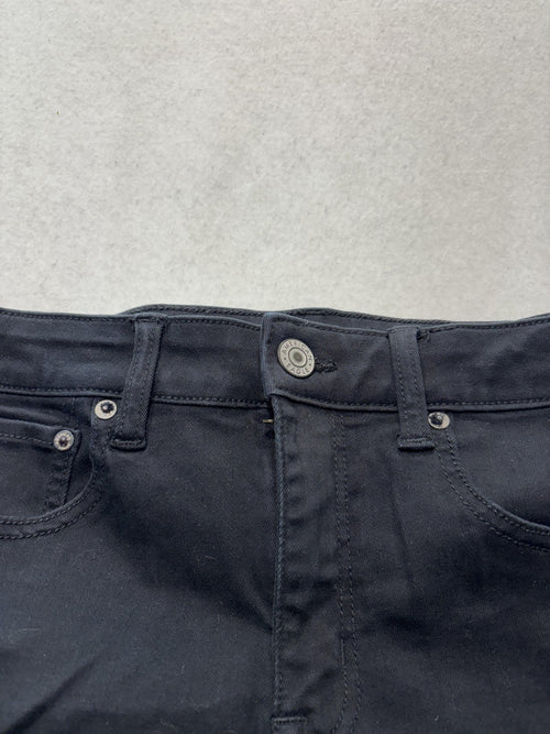 American Eagle Womens 8 Black Denim Cut Off Cuffed Stretch Shorts Ne(x)t Level