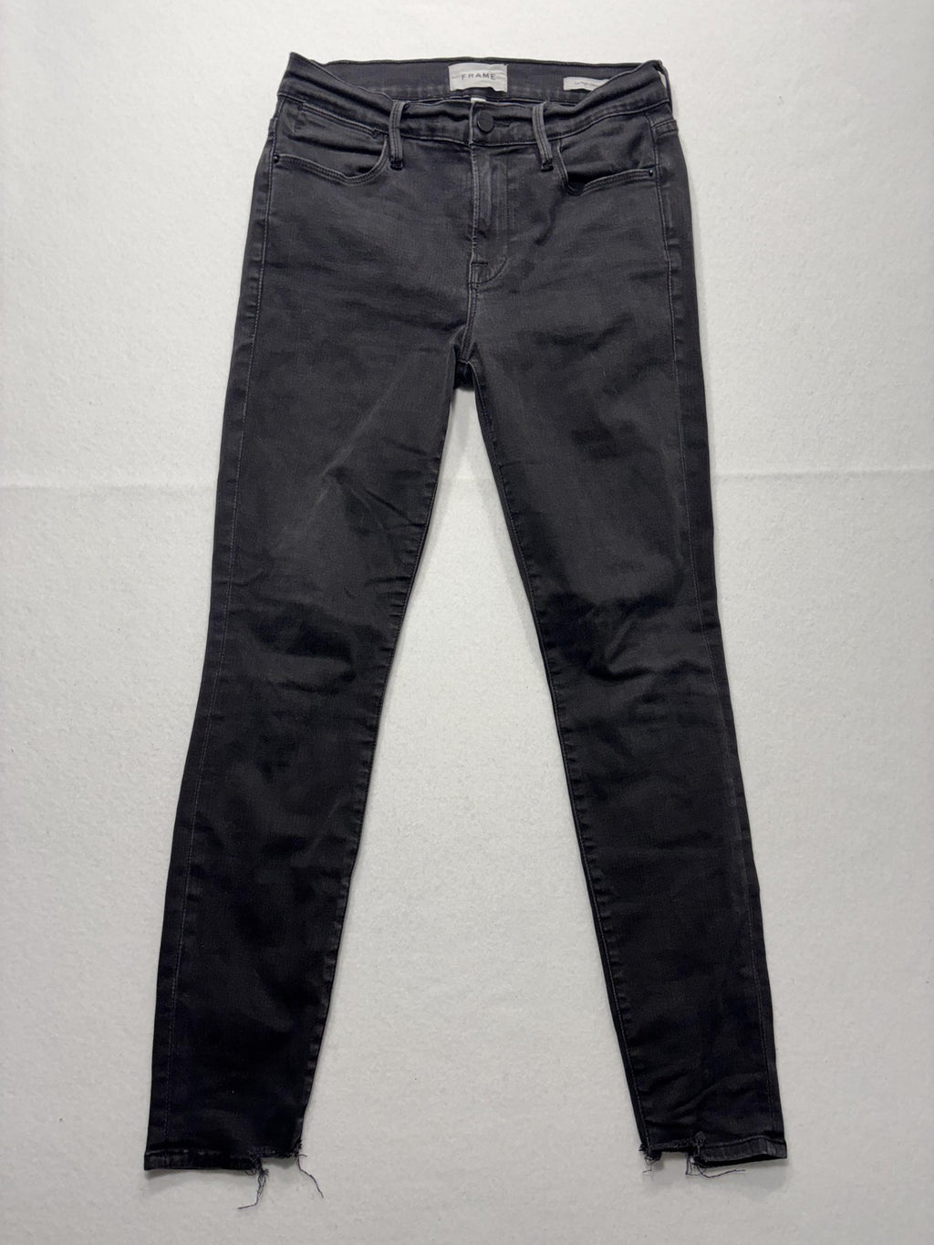 FRAME Le High Skinny Jeans Womens 26 Gray Charcoal Wash Mid Rise Stretch 26x28.5