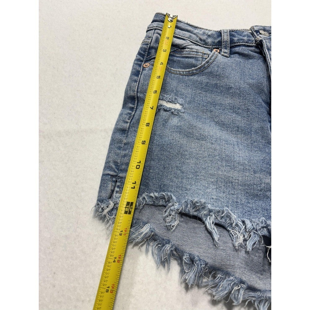 We The Free Shorts Womens 26 Blue Distressed Cut Off Raw Hem Denim Summer