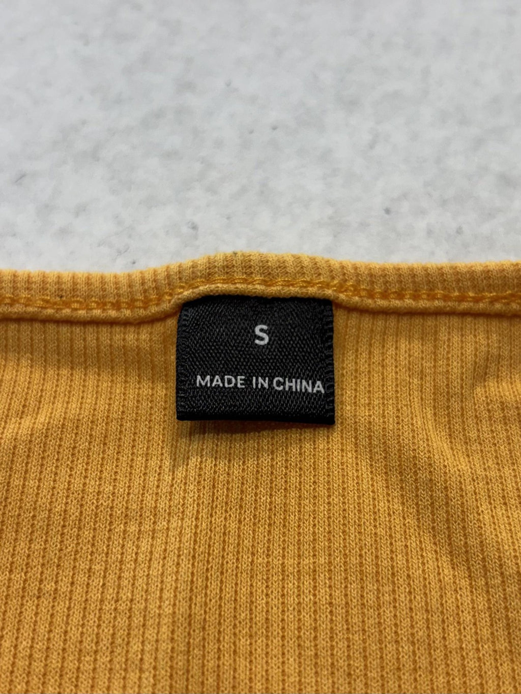 Tank Top Womens S Yellow Scoop Neck Ribbed Knit Slim Fit Basic Summer Casual