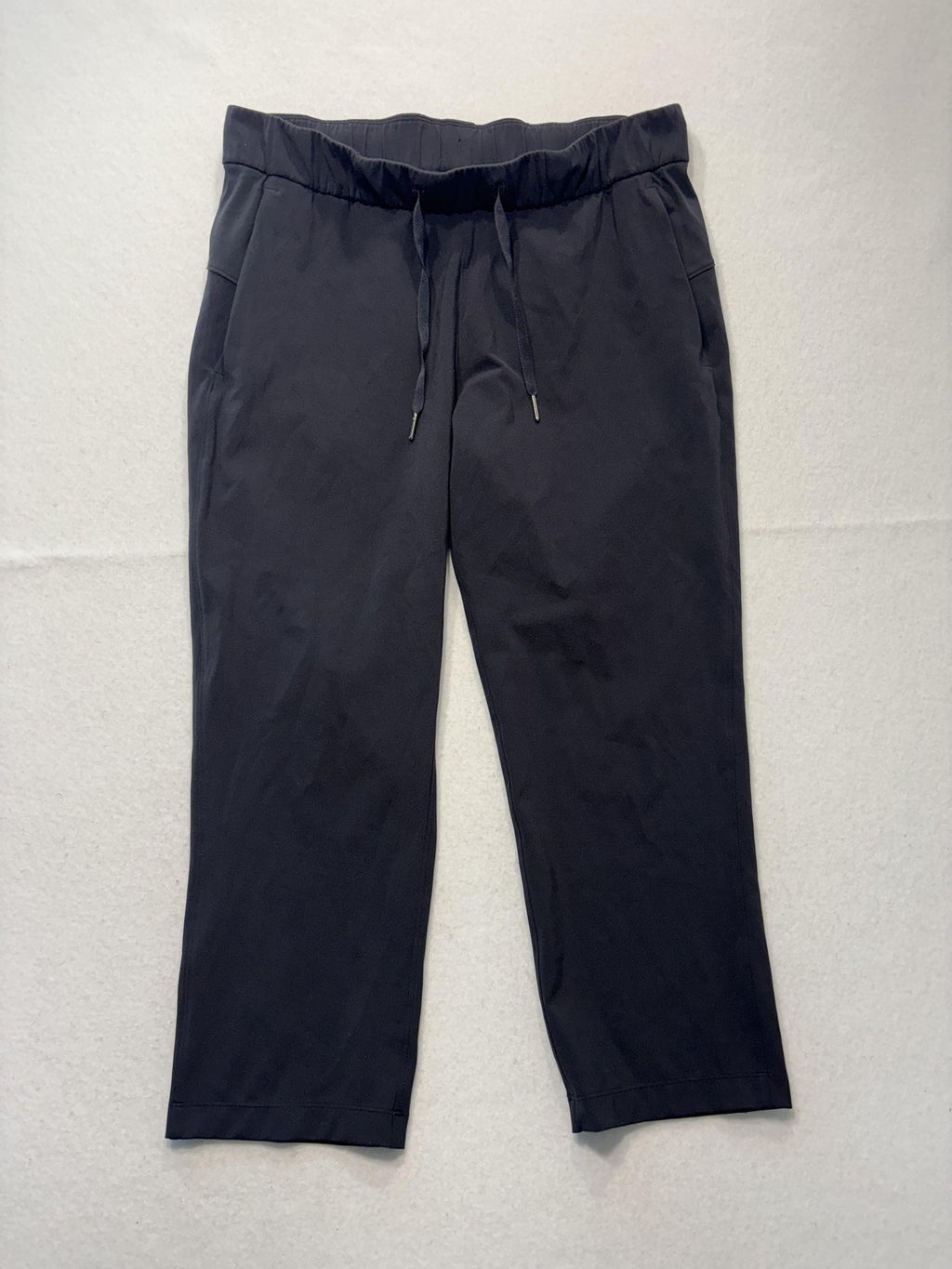 Lululemon Pants Womens 8 Black Cropped Elastic Waist Drawstring Athletic Lounge