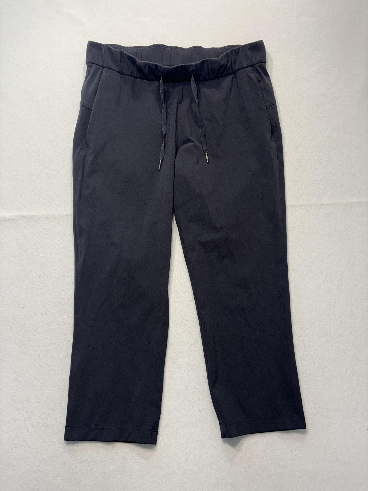 Lululemon Pants Womens 8 Black Cropped Elastic Waist Drawstring Athletic Lounge