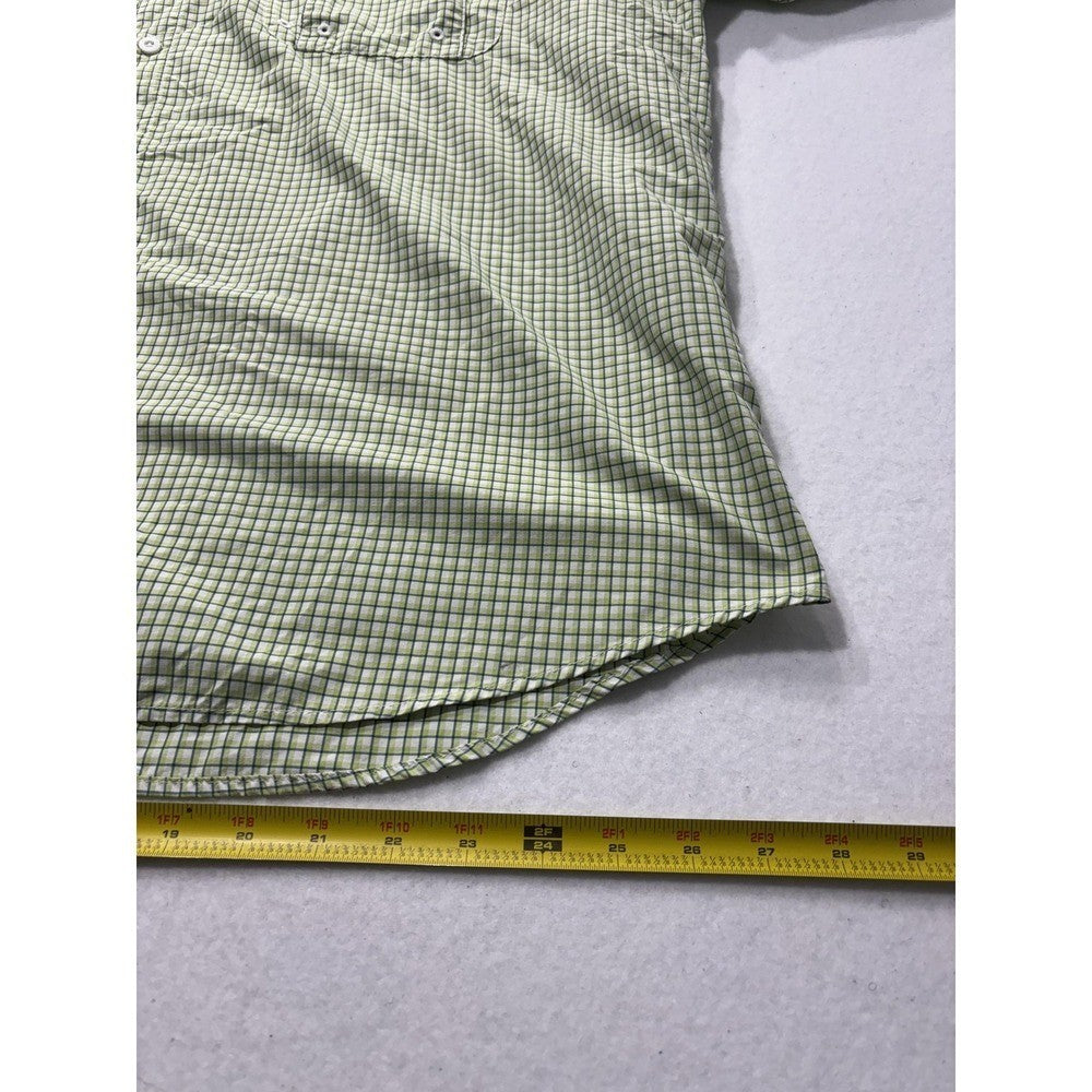 Columbia PFG Super Bahama Shirt Mens 2XL Green Short Sleeve Fishing Button Up