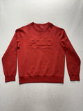 Polo Ralph Lauren Sweatshirt Mens Medium Red Crew Neck Logo Pullover Embossed