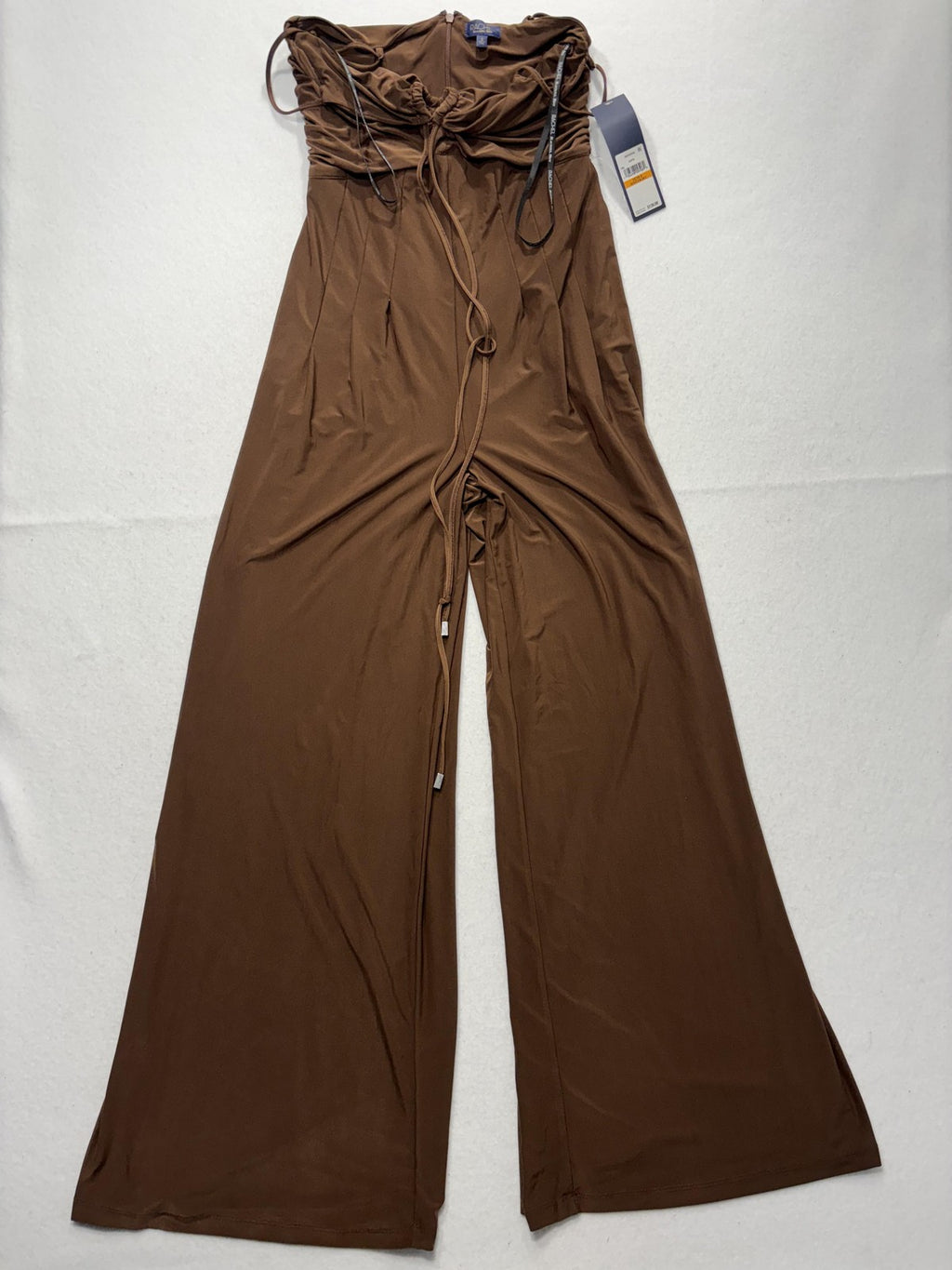 RACHEL Rachel Roy Dress Womens Small Brown Strapless Ruched Jersey Maxi