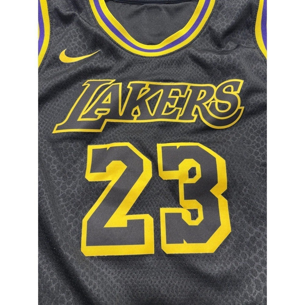 Los Angeles Lakers Jersey Boys Large Black NBA Basketball Nike LeBron James 23