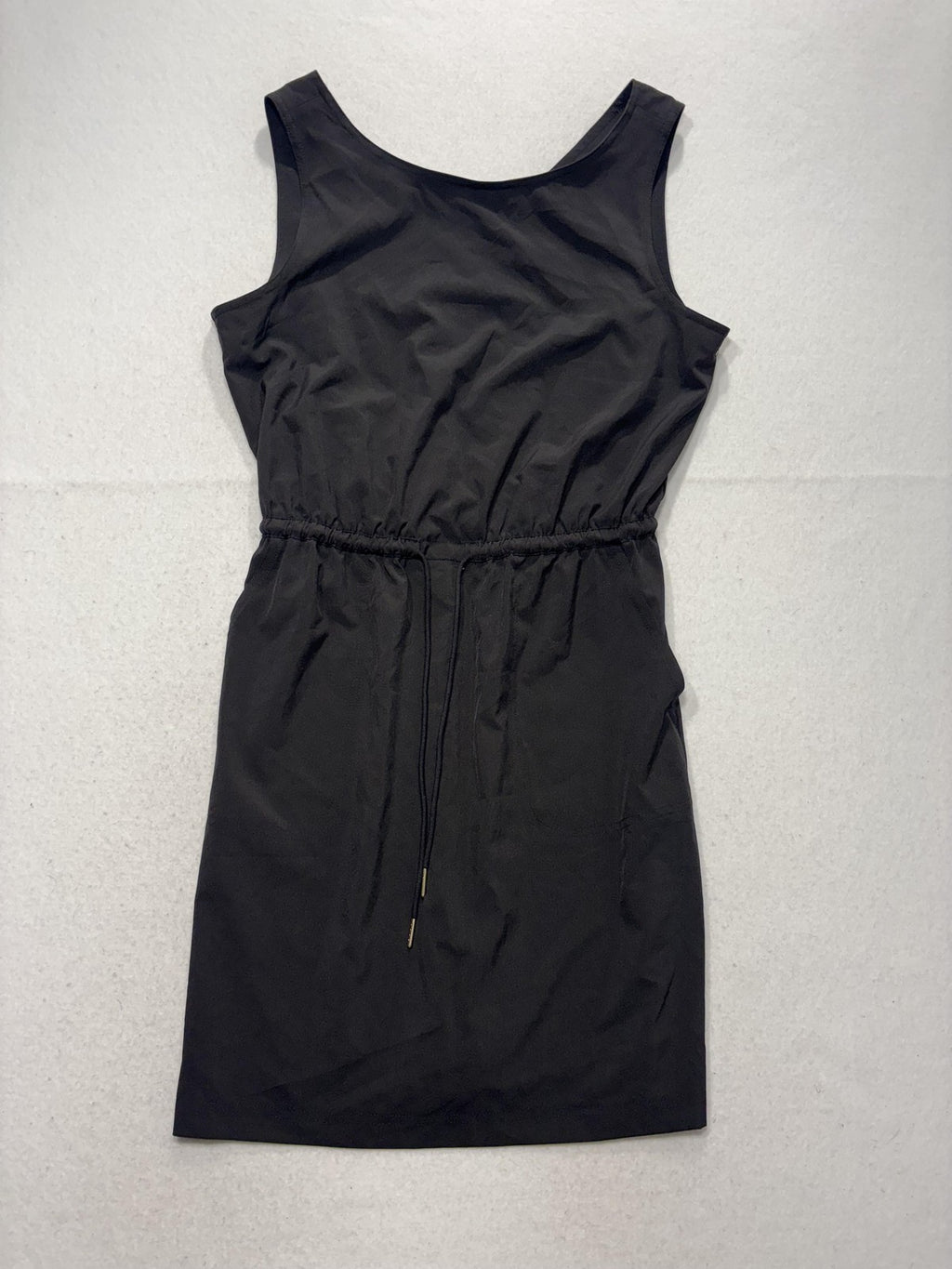 Calvin Klein Dress Womens 8 Black Scoop Neck Sleeveless Drawstring Waist Pockets