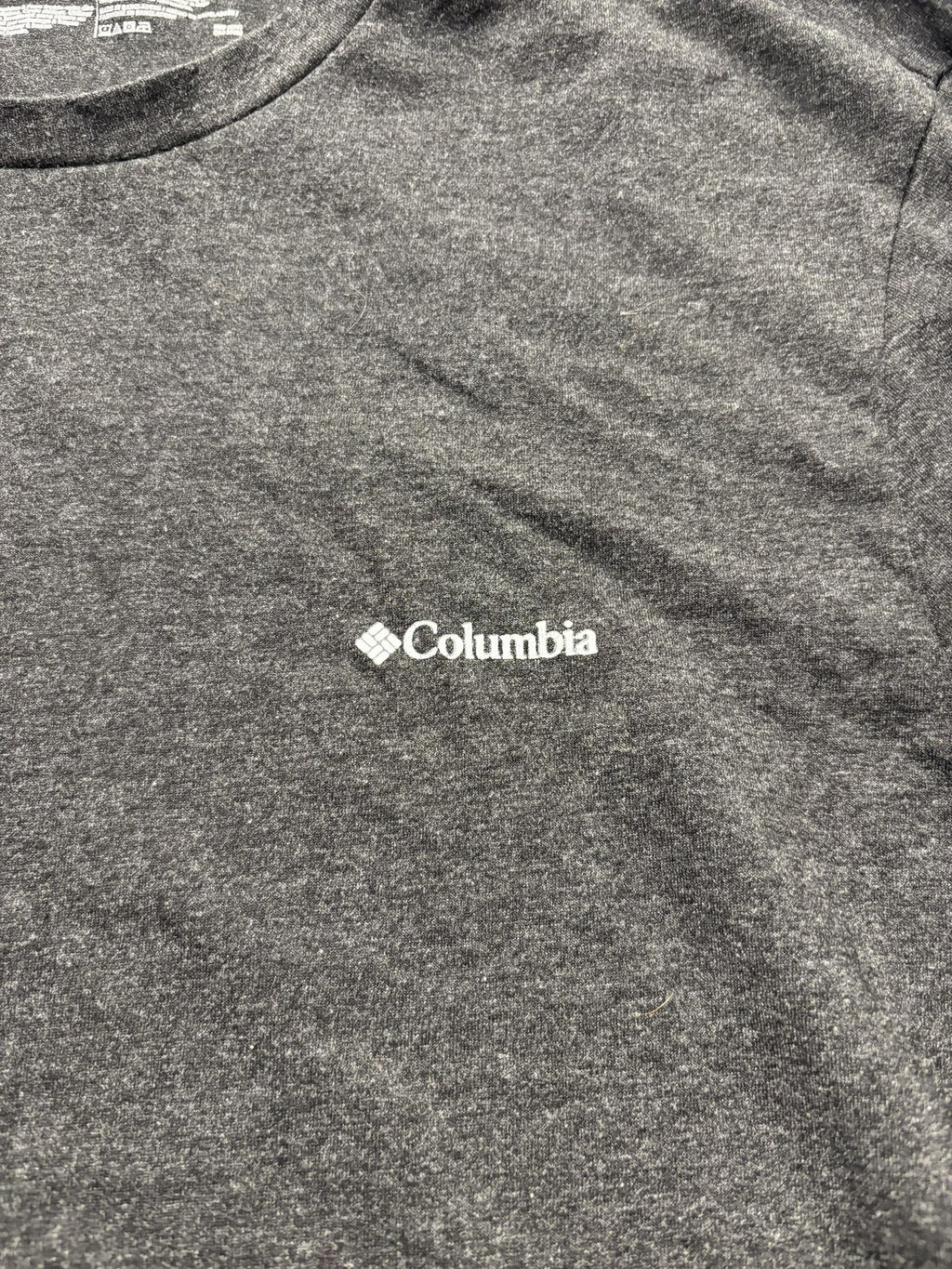 Columbia Shirt Mens Large Gray Stretch Crew Neck Short Sleeve Logo Tee Casual