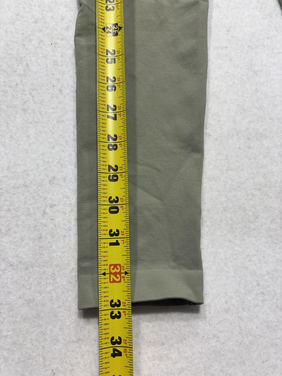 Leggings Womens Medium Green High Rise Ankle Ruched Back Stretch Athletic Yoga