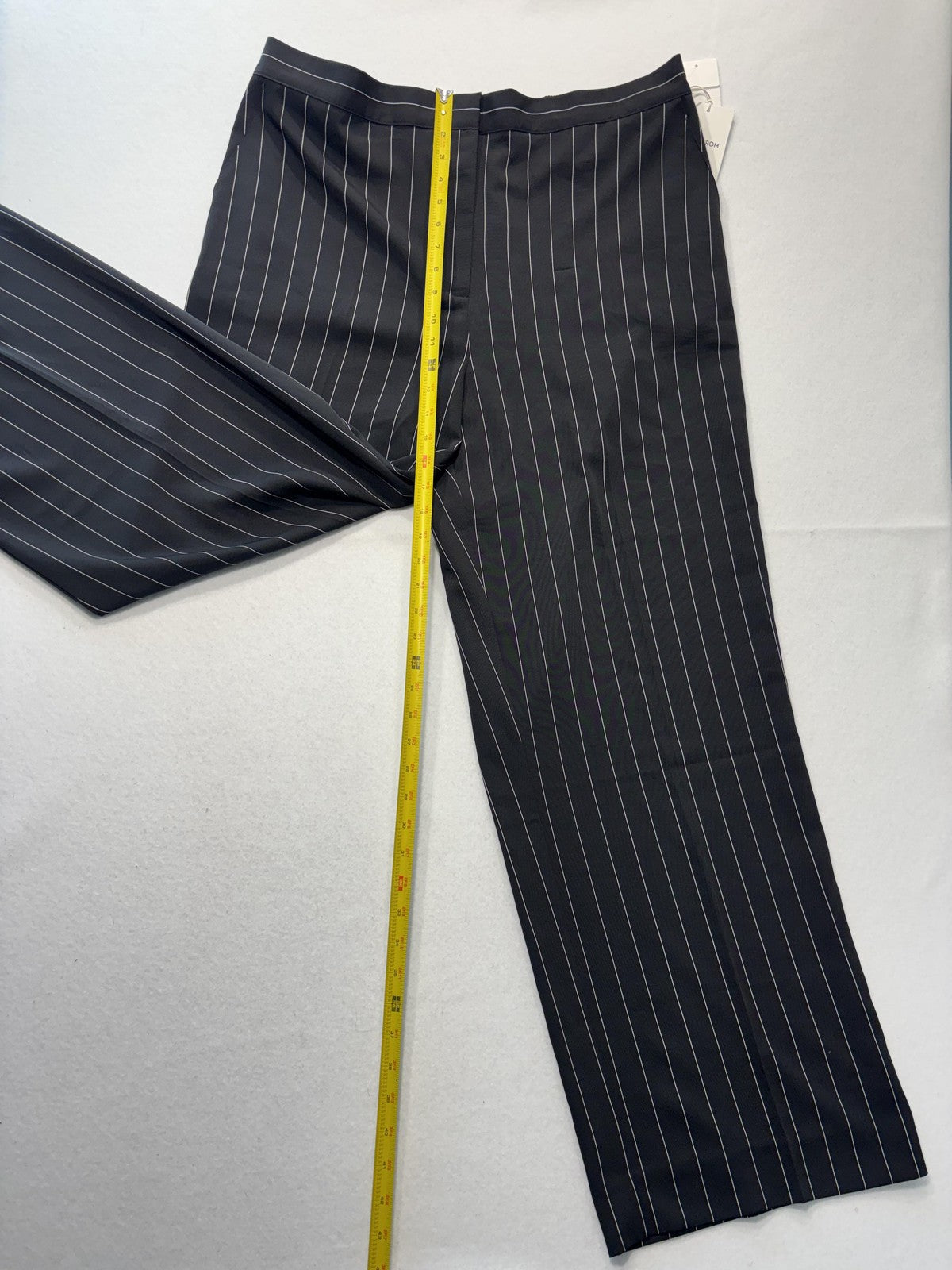 Nordstrom Dress Pants Womens XXL Black Penelope Pinstripe Wide Leg Pull On