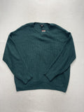Express Sweater Mens XL Green Ribbed Knit Crew Neck Long Sleeve Pullover Casual