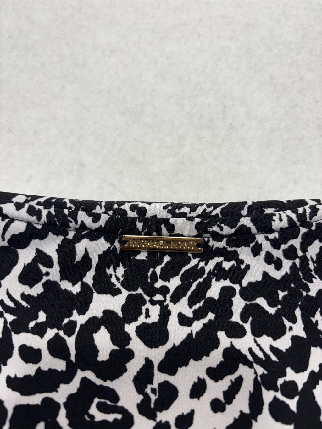 MICHAEL Michael Kors Shirt Womens Large Black Animal Print Short Sleeve Tee