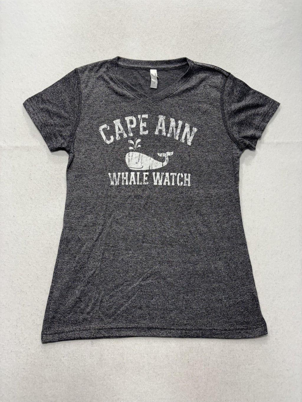 TEEMAX Shirt Womens Medium Gray Cape Ann Whale Watch Graphic Tee Nautical Ocean