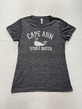 TEEMAX Shirt Womens Medium Gray Cape Ann Whale Watch Graphic Tee Nautical Ocean