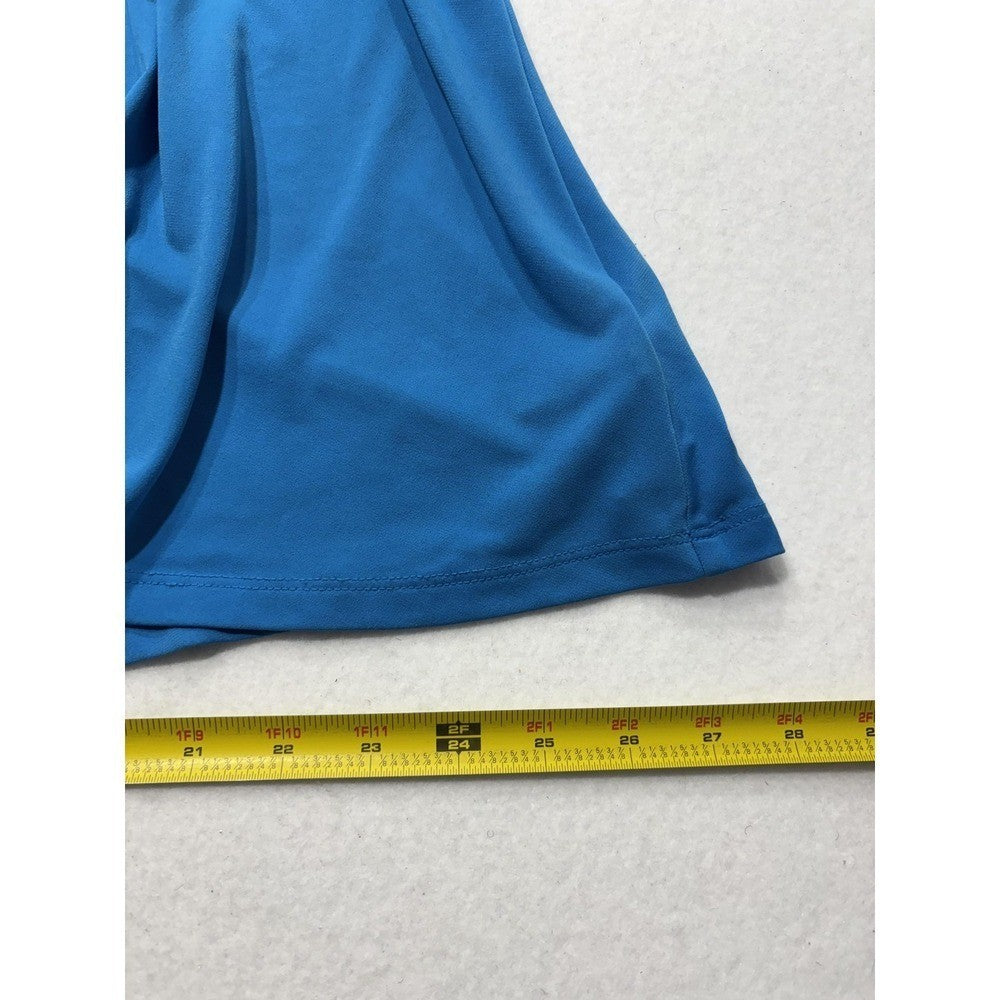MICHAEL Michael Kors Dress Womens Large Blue Scoop Neck Fit Flare Jersey Stretch