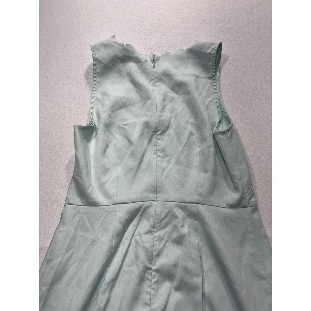 LOFT Dress Womens 4 Green Scallop Hem Laser Cut Sleeveless A Line Knee 20473709