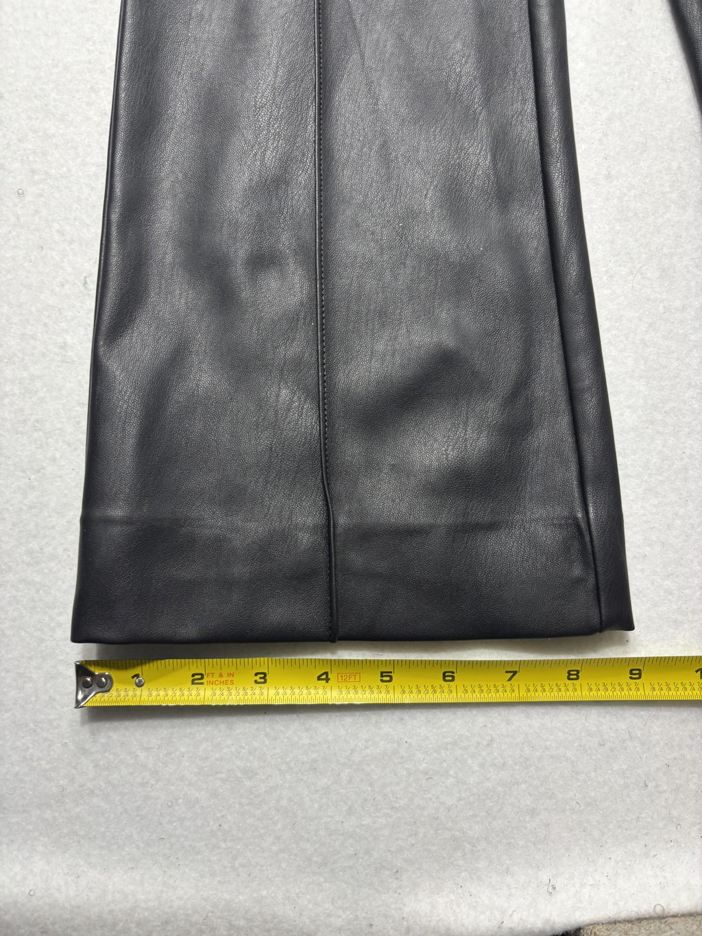 Banana Republic Dress Pants Womens 6 Black Faux Leather Straight Leg Zip Stretch