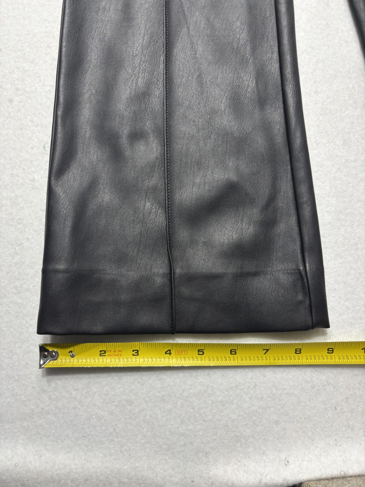 Banana Republic Dress Pants Womens 6 Black Faux Leather Straight Leg Zip Stretch